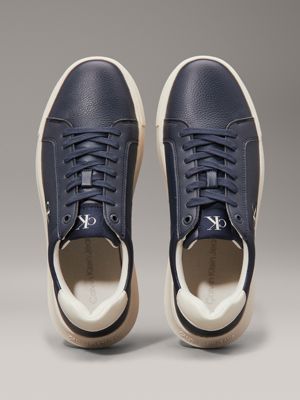 sneaker in pelle calvin navy/turtle dove da uomini calvin klein jeans