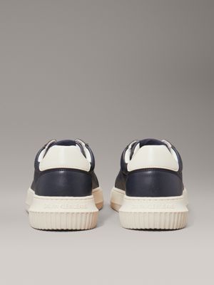 sneaker in pelle calvin navy/turtle dove da uomini calvin klein jeans