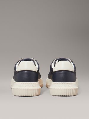 calvin navy/turtle dove leather trainers for men calvin klein jeans