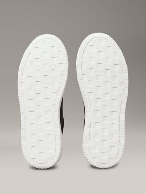 black / bright white leather trainers for men calvin klein jeans