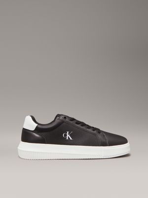 black leather trainers for men calvin klein jeans