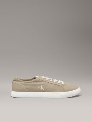 green canvas low profile trainers for men calvin klein jeans