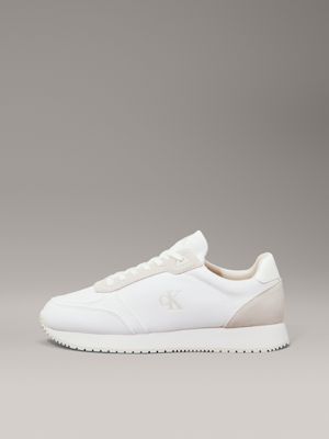 bright white/eggshell canvas trainers for men calvin klein jeans