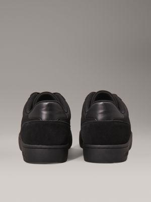 triple black canvas trainers for men calvin klein jeans