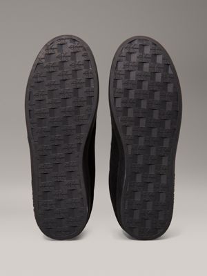 triple black canvas trainers for men calvin klein jeans