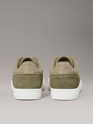 weathered teak/mermaid/eggshell canvas trainers for men calvin klein jeans