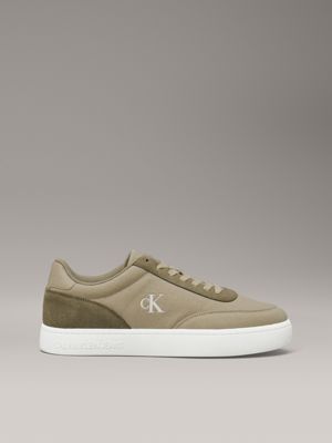 green canvas trainers for men calvin klein jeans