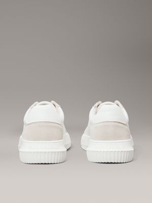 bright white/eggshell canvas trainers for men calvin klein jeans