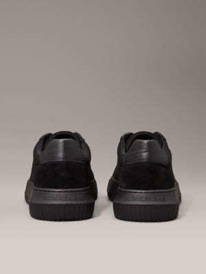 triple black canvas trainers for men calvin klein jeans