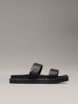 black leather sandals for men calvin klein jeans