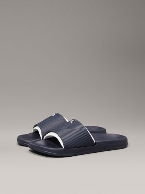 calvin navy/oyster mushroom logo sliders for men calvin klein jeans