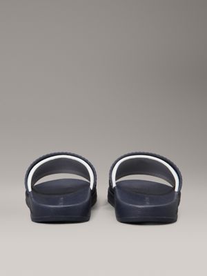 calvin navy/oyster mushroom logo sliders for men calvin klein jeans