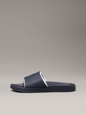 calvin navy/oyster mushroom logo sliders for men calvin klein jeans