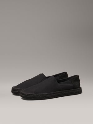 triple black canvas espadrilles for men calvin klein jeans