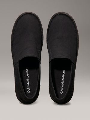 triple black canvas espadrilles for men calvin klein jeans