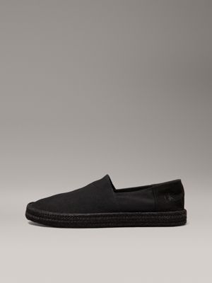 triple black canvas espadrilles for men calvin klein jeans