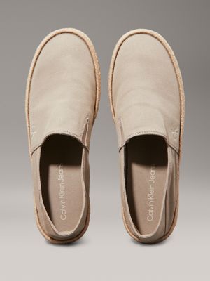 weathered teak canvas espadrilles for men calvin klein jeans