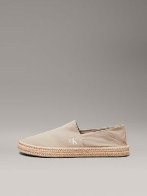 weathered teak canvas espadrilles for men calvin klein jeans