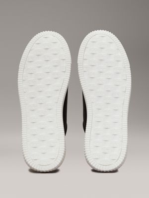 black/bright white leren sneakers voor heren - calvin klein jeans
