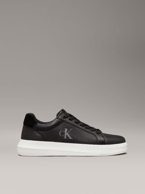 black leren sneakers voor heren - calvin klein jeans