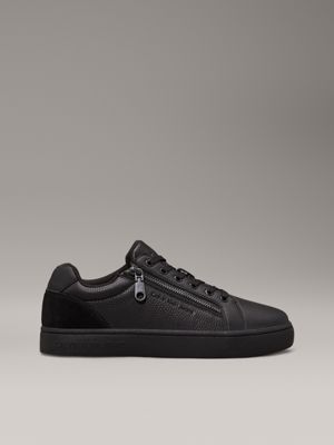 Mens black trainers with zip on sale