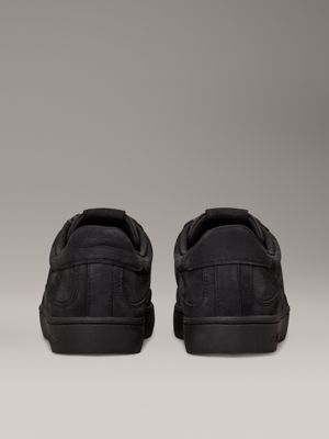 triple black leather trainers for men calvin klein jeans