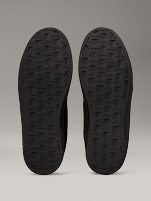 triple black leather trainers for men calvin klein jeans