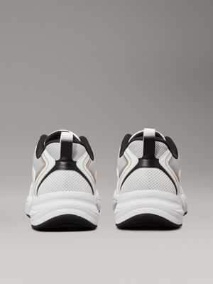 bright white/black mesh trainers for men calvin klein jeans