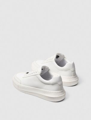 triple bright white leather chunky trainers for men calvin klein jeans