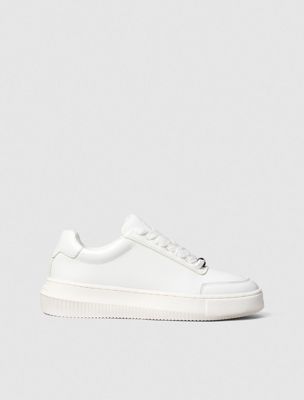 white leather chunky trainers for men calvin klein jeans