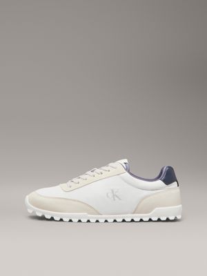 sneaker basso profilo bright white/turtle dove/grisalle da uomini calvin klein jeans