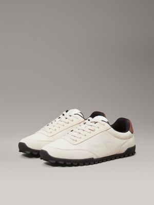 turtle dove/eggshell/cinnamon low profile trainers for men calvin klein jeans