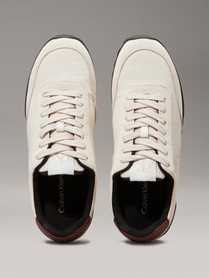 turtle dove/eggshell/cinnamon low profile trainers for men calvin klein jeans