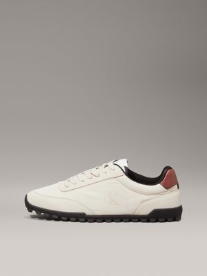 turtle dove/eggshell/cinnamon low profile trainers for men calvin klein jeans