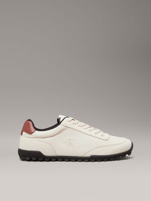 beige low profile trainers for men calvin klein jeans