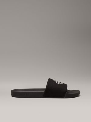 black canvas logo sliders for men calvin klein jeans