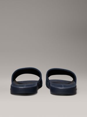 triple calvin navy canvas logo sliders for men calvin klein jeans