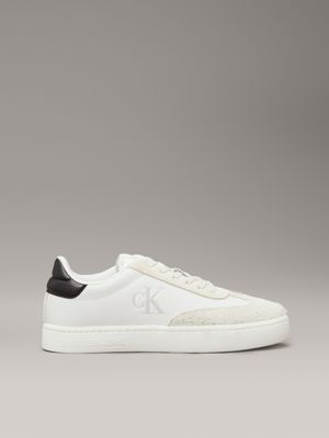 beige leather trainers for men calvin klein jeans