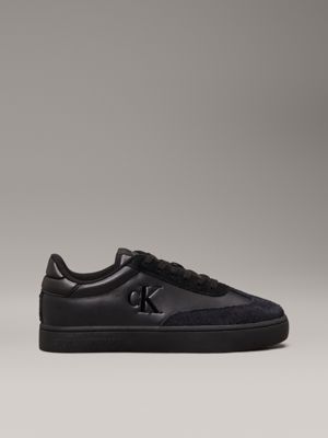 black leather trainers for men calvin klein jeans