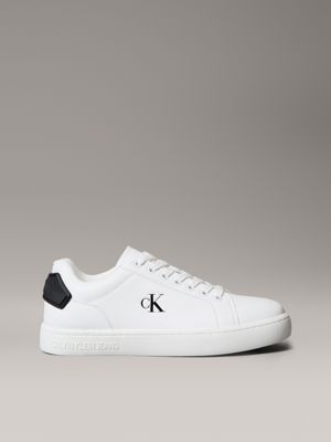 zapatillas de piel white de hombres calvin klein jeans