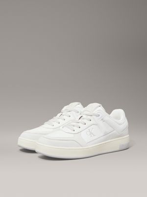 bright white/turtle dove/oyster leather trainers for men calvin klein jeans