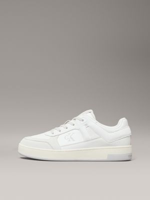 bright white/turtle dove/oyster leather trainers for men calvin klein jeans