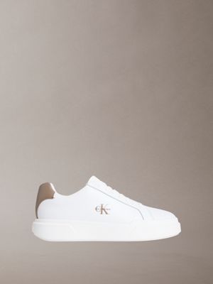 ck avenue - baskets en cuir avec logo white pour hommes calvin klein
