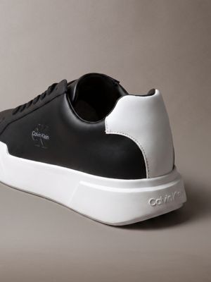 black/white/black chunky sneakers mit guter traktion für herren - calvin klein