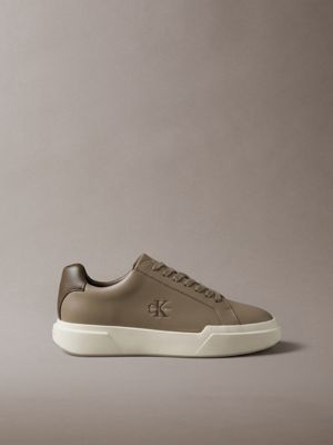 sneakers in pelle con logo  da uomini calvin klein