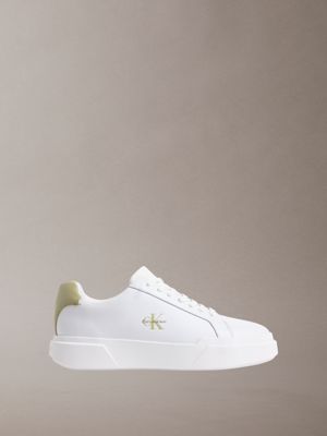 ck avenue - baskets en cuir avec logo white pour hommes calvin klein