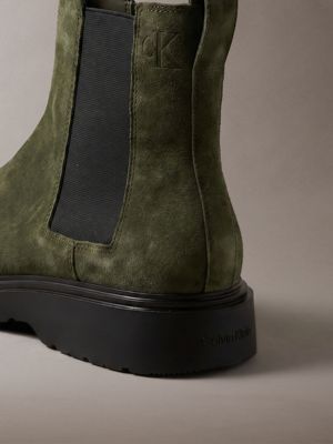 olive night chelsea-boots aus wildleder mit profilsohle für herren - calvin klein jeans
