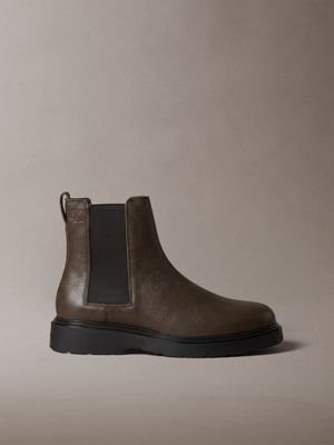 stivaletti in pelle martellata  da uomini calvin klein jeans