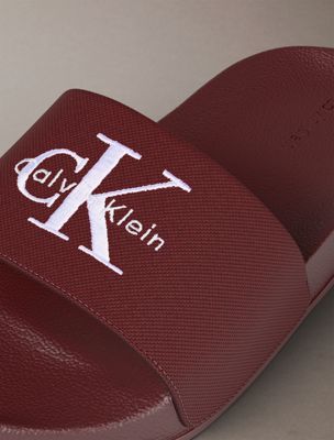 rhubarb konturierte logo-slippers aus canvas für herren - calvin klein