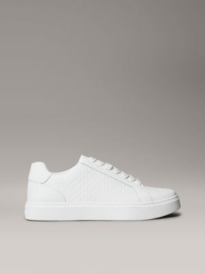 sneakers con logo in pelle gommata  da uomini calvin klein